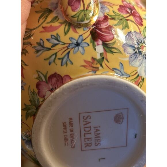 JAMES SADLER SOPHIE CHINTZ MINI COFFEE POT, CREAMER, AND SUGAR - VINTAGE/RARE - Picture 8 of 10